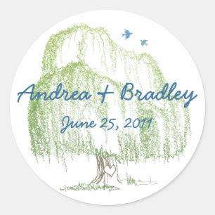 Willow Tree Wedding Seal or Favour Tag Stickers