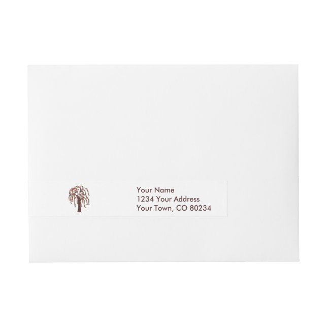 Willow Tree with Hearts - Customisable Wraparound Address Label (Front)