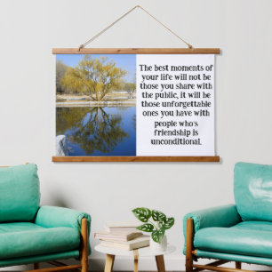 Willow trees and reflection in water hanging tapestry