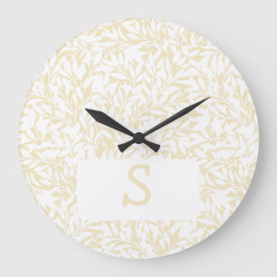 Willow Whorl Silhouette - Yellow Large Clock