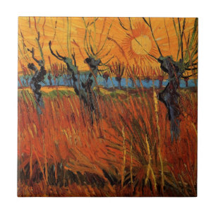 Willows at Sunset by Vincent van Gogh Ceramic Tile