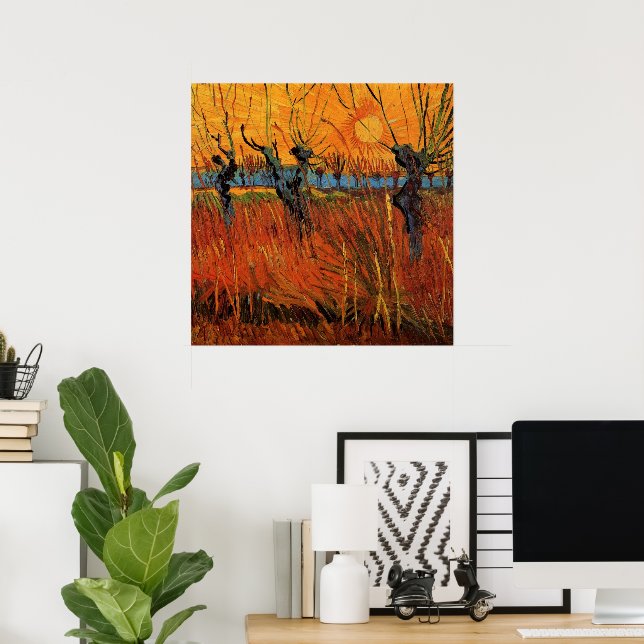 Willows at Sunset by Vincent van Gogh Poster (Home Office)