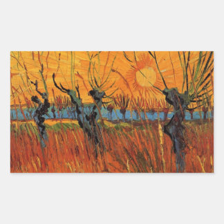 Willows at Sunset by Vincent van Gogh Rectangular Sticker