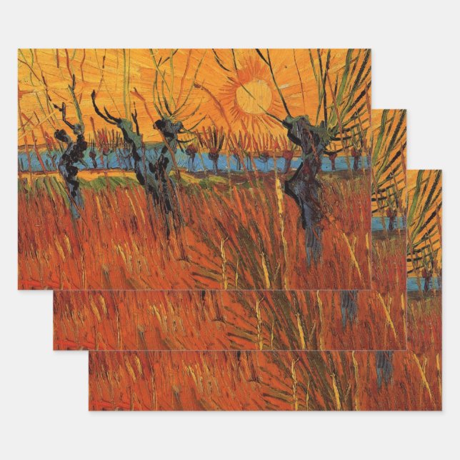 Willows at Sunset by Vincent van Gogh Wrapping Paper Sheet (Set)