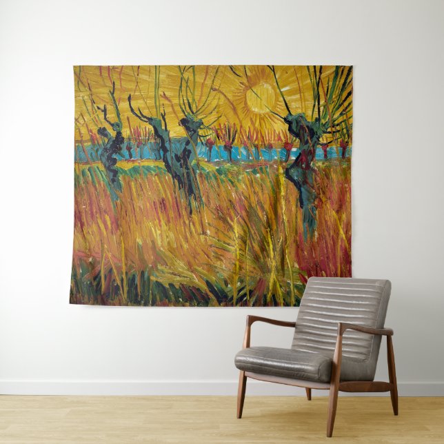 Willows at Sunset | Van Gogh | Tapestry (In Situ (Horizontal))