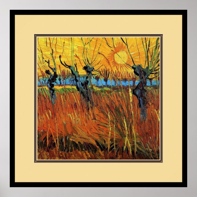 Willows at Sunset,Vincent van Gogh Poster (Front)