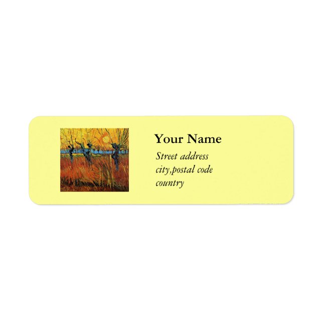 Willows at Sunset,Vincent van Gogh Return Address Label (Front)