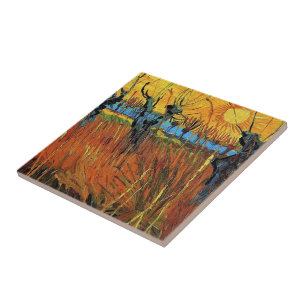Willows at Sunset,Vincent van Gogh Tile