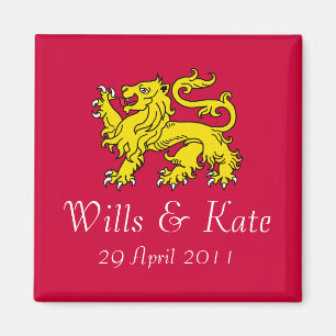 Wills and Kate Royal Wedding Magnet (Red)