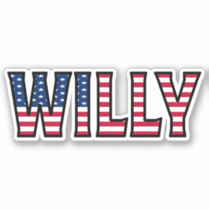 Willy Name Vorname USA Sticker Stickerset