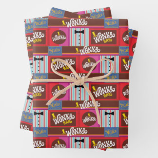 Willy Wonka Candy Pattern Wrapping Paper Sheet