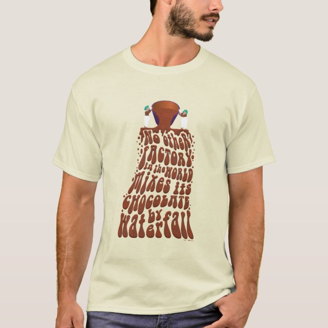 Willy Wonka Chocolate Waterfall Typography T-Shirt (Front)