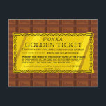Willy Wonka Golden Ticket Postcard<br><div class="desc">Willy Wonka & the Chocolate Factory | The iconic Wonka Golden Ticket inspired graphic.</div>