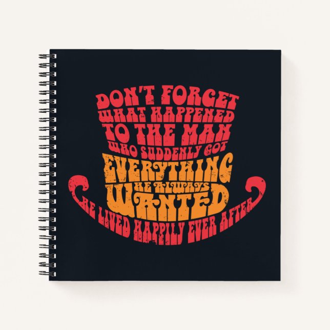 Willy Wonka Hat Typography Notebook (Front)