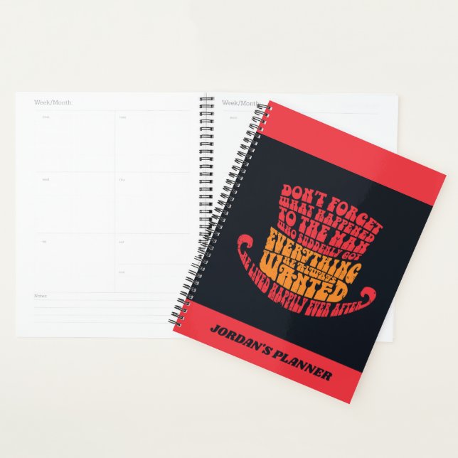 Willy Wonka Hat Typography Planner (Display)