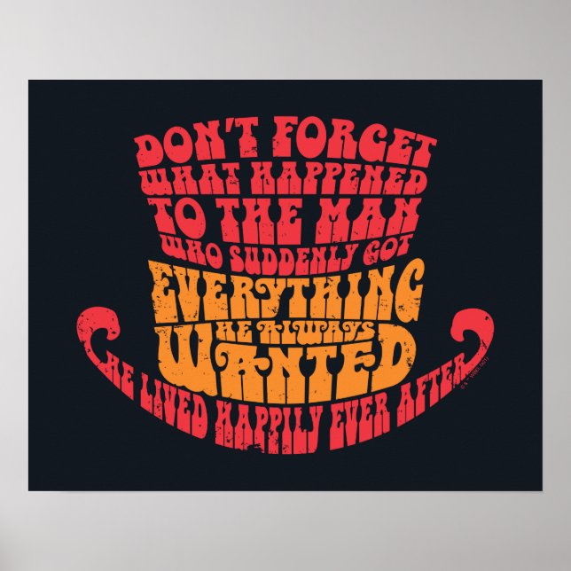 Willy Wonka Hat Typography Poster (Front)