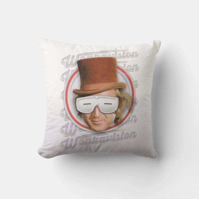 Willy Wonka in Wonkavision Goggles Cushion (Front)