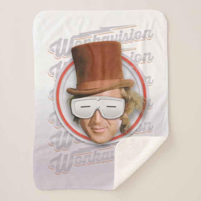 Willy Wonka in Wonkavision Goggles Sherpa Blanket (Front)