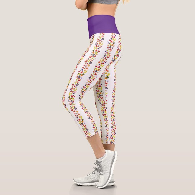 Willy Wonka Lickable Wallpaper Pattern Capri Leggings (Left)