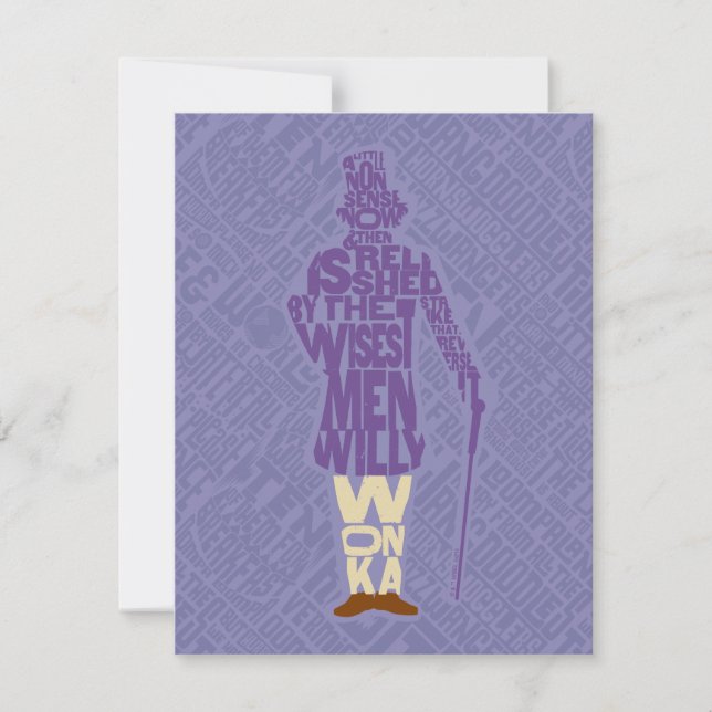 Willy Wonka Quote Silhouette Card (Front)