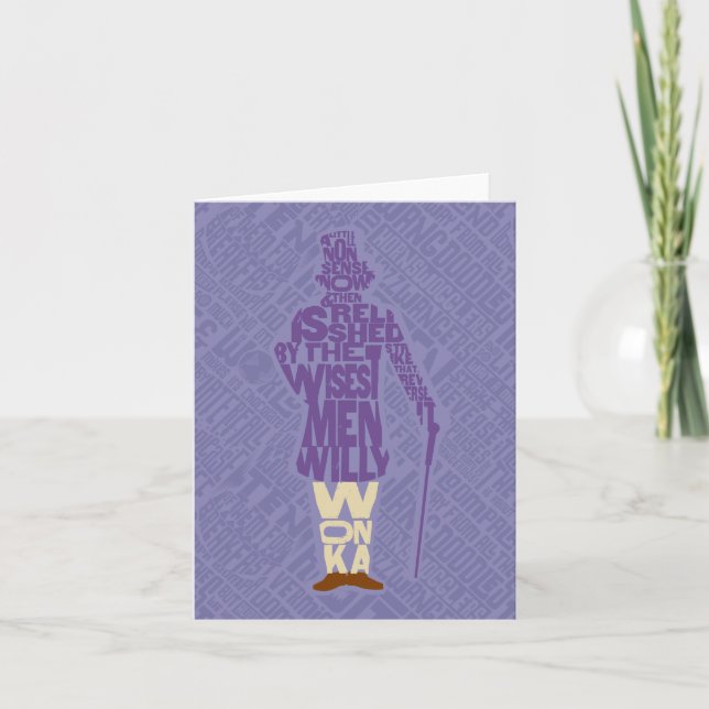 Willy Wonka Quote Silhouette Note Card (Front)