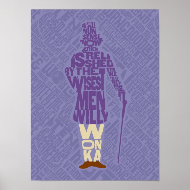 Willy Wonka Quote Silhouette Poster (Front)