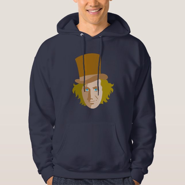 Willy Wonka Stenciled Face Graphic Hoodie (Front)