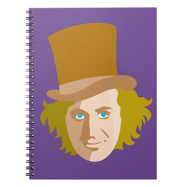 Willy Wonka Stenciled Face Graphic Notebook (Front)