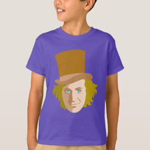 Willy Wonka Stenciled Face Graphic T-Shirt