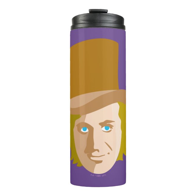 Willy Wonka Stenciled Face Graphic Thermal Tumbler (Front)