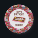 Willy Wonka & the Chocolate Factory Birthday Paper Plate<br><div class="desc">Celebrate your child's Birthday with these SWEET Willy Wonka paper plates. Personalise by adding your child's name!</div>