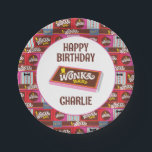 Willy Wonka & the Chocolate Factory Birthday Paper Plate<br><div class="desc">Celebrate your child's Birthday with these SWEET Willy Wonka paper plates. Personalise by adding your child's name!</div>