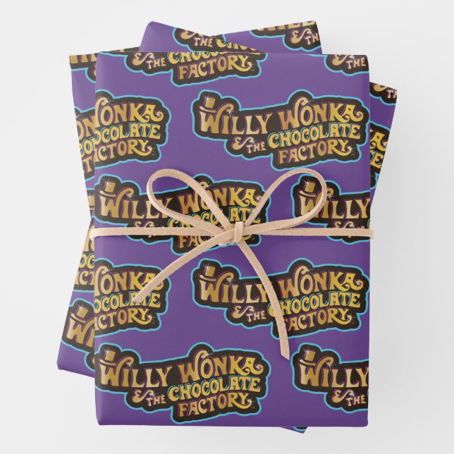 Willy Wonka & the Chocolate Factory Logo Wrapping Paper Sheet (In situ)