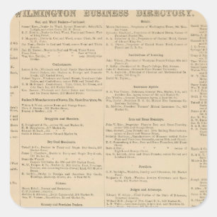Wilmington Delaware business directory Square Sticker