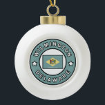 Wilmington Delaware Ceramic Ball Christmas Ornament<br><div class="desc">Wilmington Delaware</div>