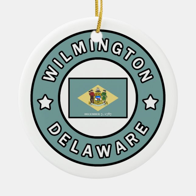 Wilmington Delaware Ceramic Ornament (Front)