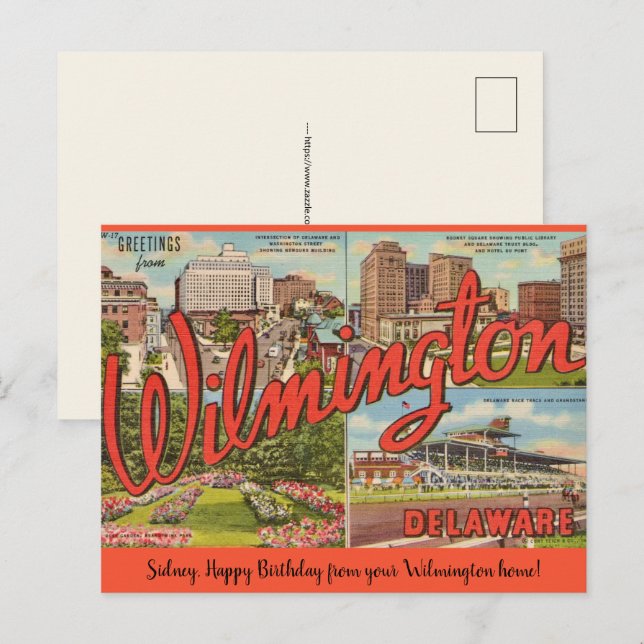 Wilmington Delaware Occasion Postcard (Front/Back)