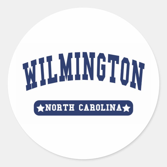 Wilmington North Carolina College Style tee shirts Classic Round Sticker (Front)