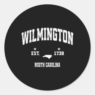 Wilmington North Carolina Nc Throwback Classic Round Sticker