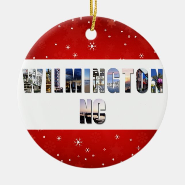 Wilmington North Carolina Travel Photos Christmas Ceramic Ornament (Front)