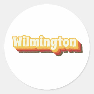 Wilmington Retro Vintage Text Classic Round Sticker