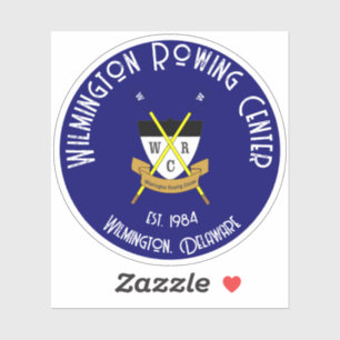 Wilmington Rowing Center Round Vinyl Sticker Blue