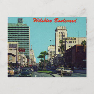 Wilshire Boulevard, Los Angeles, California 1960s  Postcard