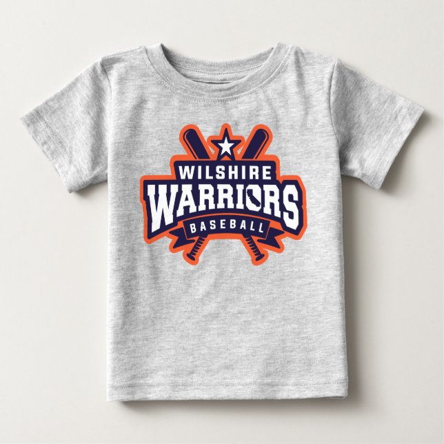 Wilshire Warriors Baseball League Logo Baby T-Shirt (Front)