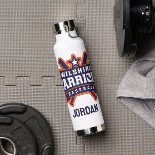 Wilshire Warriors Baseball League Logo Water Bottle