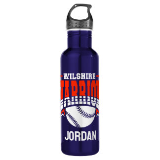 Wilshire Warriors White Baseball Logo 710 Ml Water Bottle