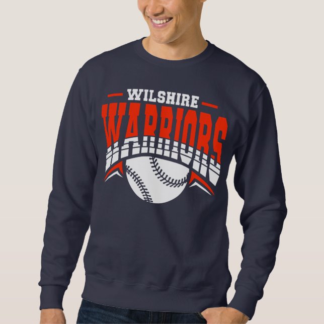 Wilshire Warriors White Baseball Logo Sweatshirt (Front)