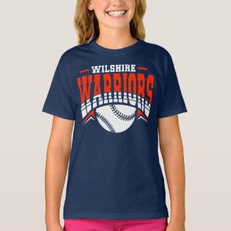 Wilshire Warriors White Baseball Logo T-Shirt