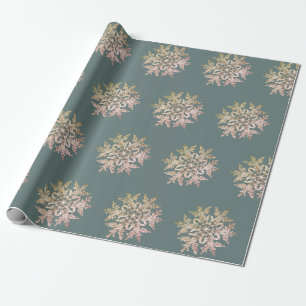 WILSON BENTLEY SNOWFLAKE ON BLUE GREY  WRAPPING PAPER