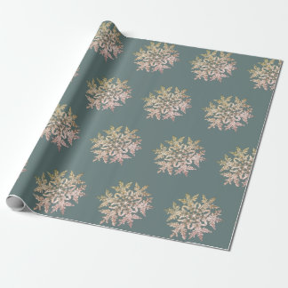 WILSON BENTLEY SNOWFLAKE ON BLUE GREY  WRAPPING PAPER
